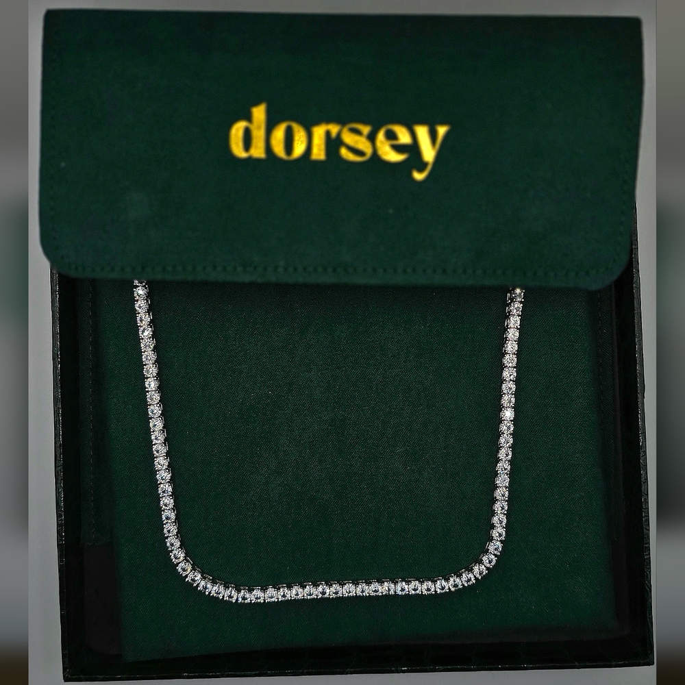 Dorsey Kate Rivière Necklace 3.75MM Lab White Sapphire 16" - Picture 7 of 9